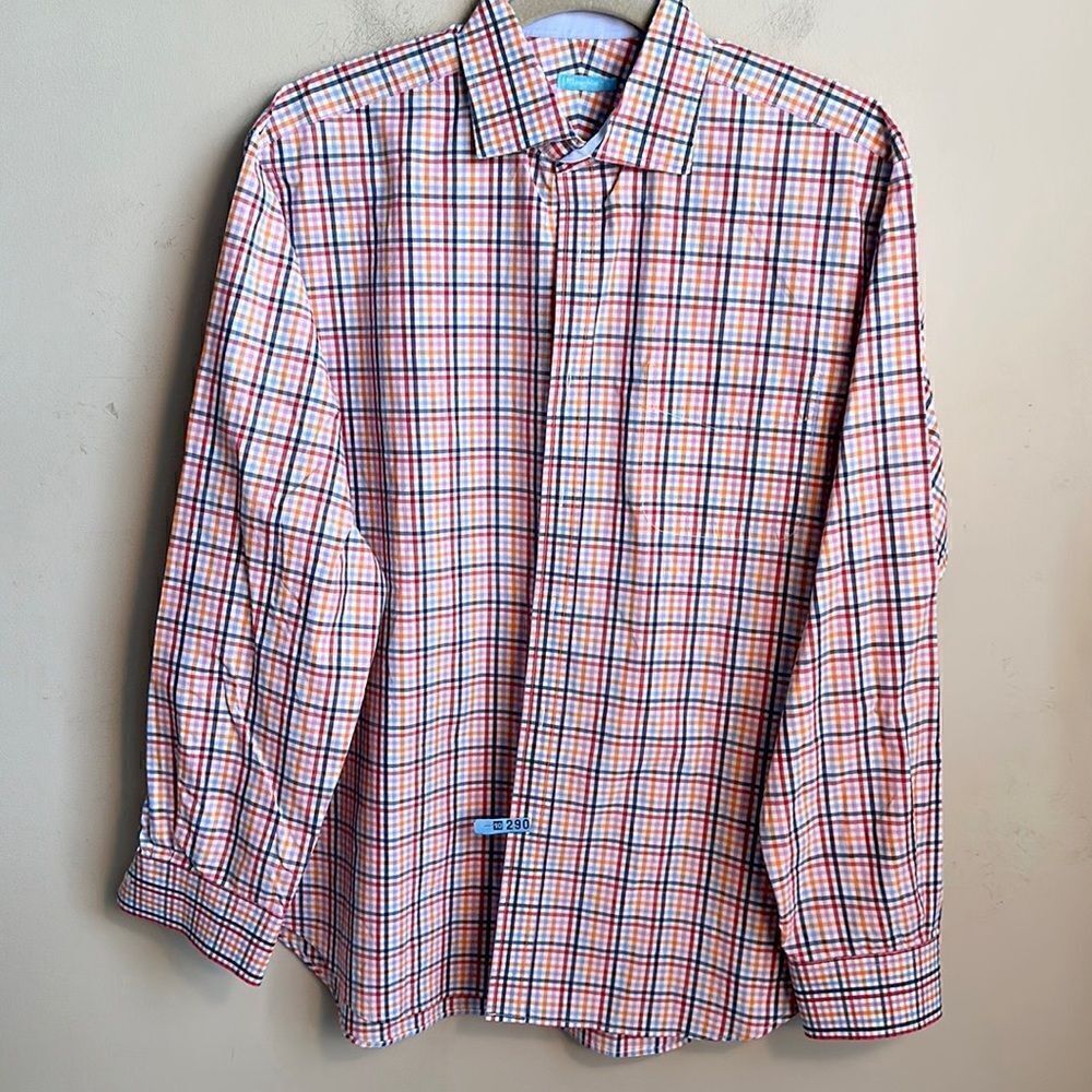 J. McLaughlin Checkered Mens Shirt L